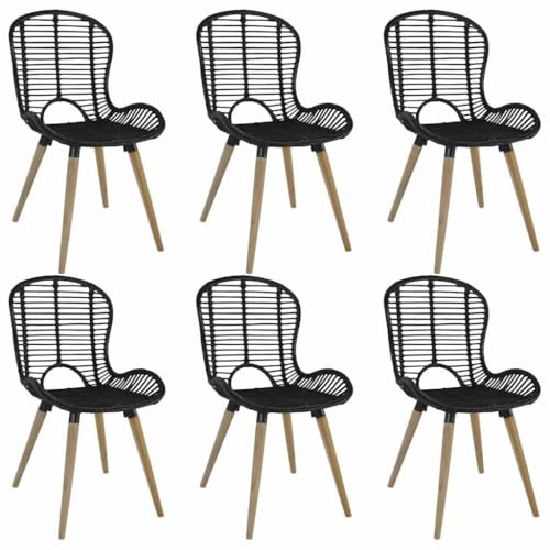TEHTX7 Esszimmerstühle Küchenstuhl Stühle für Küche und Esszimmer 6 STK. Natur Rattan Schwarz TEHTX7 Esszimmerstühle Küchenstuhl Stühle für Küche und Esszimmer 6 STK. Natur Rattan Schwarz von TEHTX7