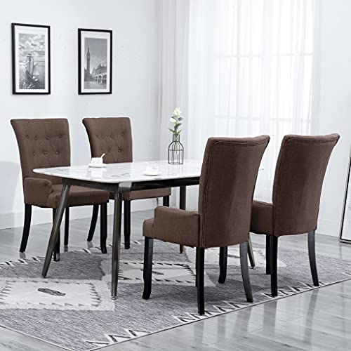 TEHTX7 Esszimmerstühle Küchenstuhl Stühle für Küche und Esszimmer mit Armlehnen 4 STK. Braun Stoff TEHTX7 Esszimmerstühle Küchenstuhl Stühle für Küche und Esszimmer mit Armlehnen 4 STK. Braun Stoff von TEHTX7