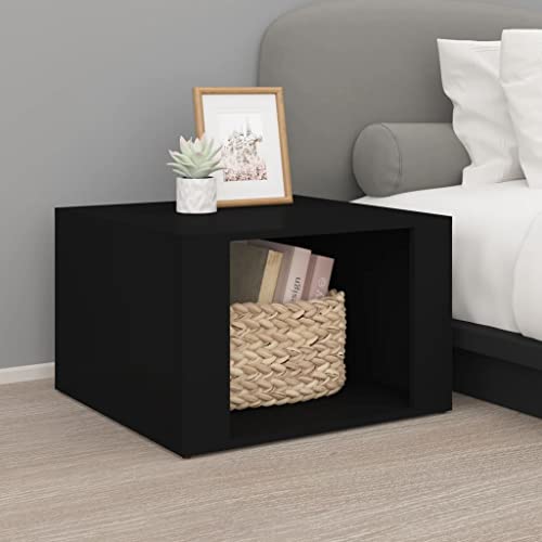 TEHTX7 Nachttisch - Beistelltisch Sofatisch Nachtschrank für Wohnzimmer, Schlafzimmeree Schwarz 57x55x36 cm Holzwerkstoff von TEHTX7