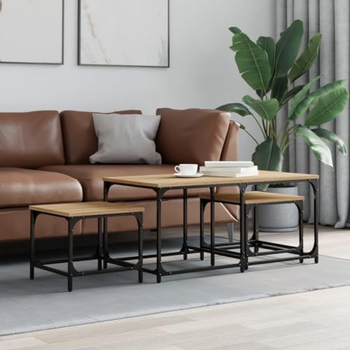 TEHTX7 Satztische 3 STK für Wohnzimmer Home Office Sonoma-Eiche Holzwerkstoff TEHTX7 Satztische 3 STK für Wohnzimmer Home Office Sonoma-Eiche Holzwerkstoff von TEHTX7