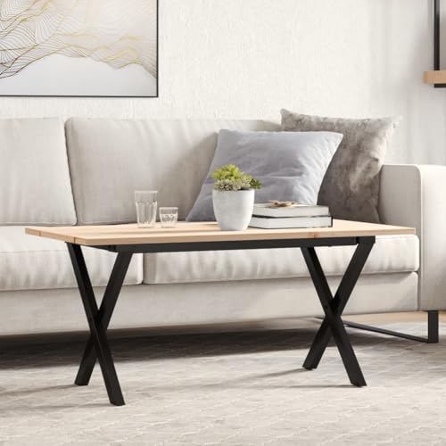 TEHTX7 X-Gestell 100x50x45 cm Massivholz Kiefer & Gusseisen von TEHTX7