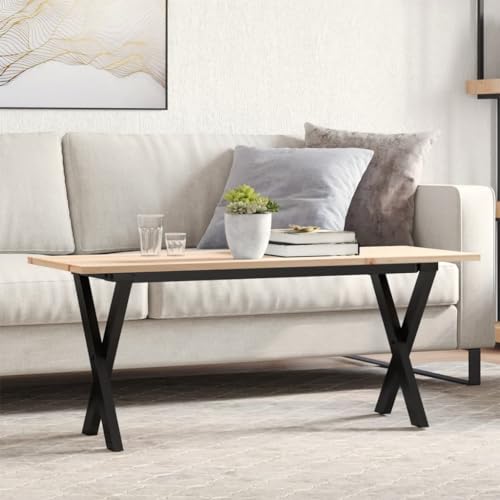 TEHTX7 X-Gestell 110x40x45 cm Massivholz Kiefer & Gusseisen von TEHTX7