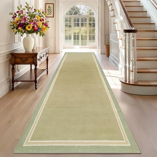 TEHWDAIYOU Teppich Läufer Flur Lang rutschfest Küchenteppich 40 x 60 cm Grün Waschbar Langer Teppich Läufer Flurläufer Korridor Teppichläufer von TEHWDAIYOU