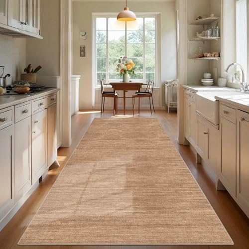 TEHWDAIYOU Teppich Läufer Flur Langer Küche Teppich rutschfest Waschbar Teppichläufer Flurteppich Küchenteppich Anti Rutsch Korridor Teppiche Läufer Flur für Küche Eingang, Braun, 80 x 300 cm von TEHWDAIYOU