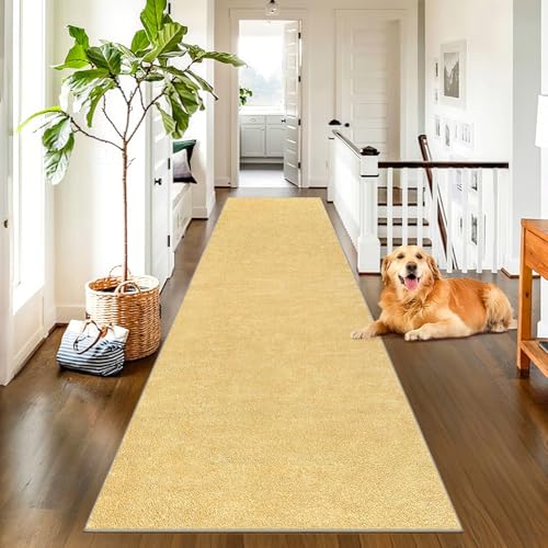 Teppich Läufer Flur Teppichläufer Küchenläufer Küche Teppiche rutschfest Flurläufer Waschbar Teppiche Korridor für Eingang Flur Küche Waschküche 100 x 180 cm Gelb von TEHWDAIYOU