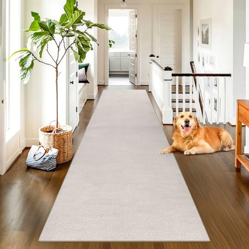 Teppich Läufer Flur Teppichläufer Küchenläufer Küche Teppiche rutschfest Flurläufer Waschbar Teppiche Korridor für Eingang Flur Küche Waschküche 50 x 180 cm Beige von TEHWDAIYOU