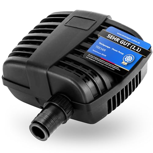 Teicher Teichpumpe [Neues Modell] PP-1500H – Energie Effizient Filterpumpe für außen Gartenteich, Bachlauf, Wasserfall, Filter Teich Pumpe IPX8 Norm von TEICHER