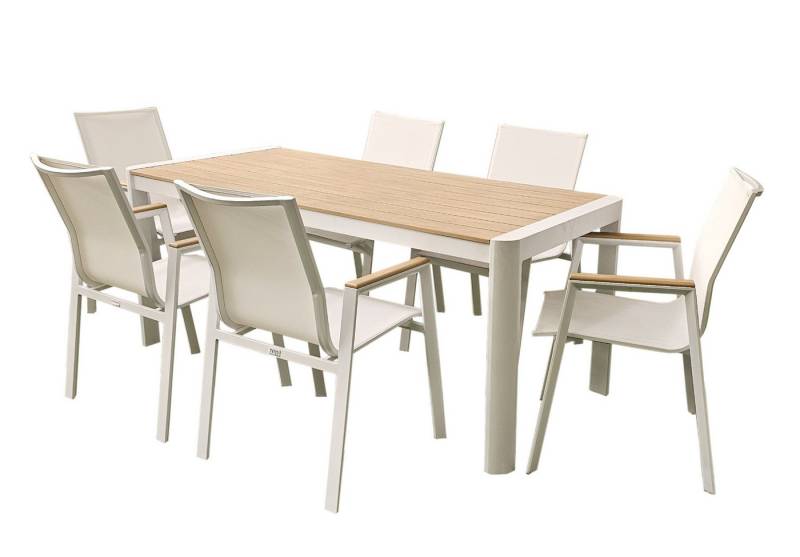 TEICO GROUP Sitzgruppe Terassenmöbel Alu/WPC 7-tlg. Gartengarnitur Gartenset, (7-tlg) von TEICO GROUP