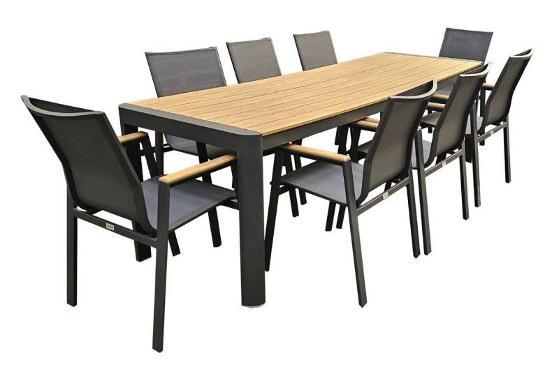TEICO GROUP Sitzgruppe Terassenmöbel Alu/WPC 9-tlg. Gartengarnitur Gartenset, (9-tlg) von TEICO GROUP