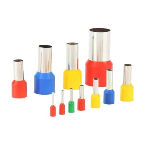 100 Stück E2508 VE2508 2,5 mm² isolierte Aderendhülsen-Klemmenblock-Drahtendklemme-Crimp-Klemme (Color : E2508, Size : Orange 1) von TEIKPGZHU