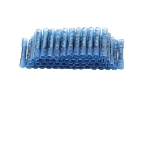 100 Stück Schrumpfstoß-Drahtverbinder, wasserdicht, isoliert, for Auto-Marine-Drähte und Kabel, Crimp-Anschluss, Rot, Blau (Color : Blue, Size : 100PCS) von TEIKPGZHU