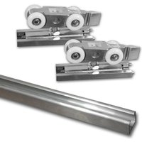 Teilemagnet - Laufschiene Alu 3 m + Beschlagset bis 100 kg von TEILEMAGNET