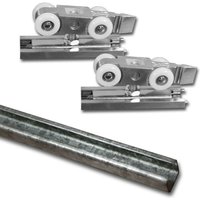 Laufschiene Stahl 3m + Beschlagset bis 100 kg von TEILEMAGNET