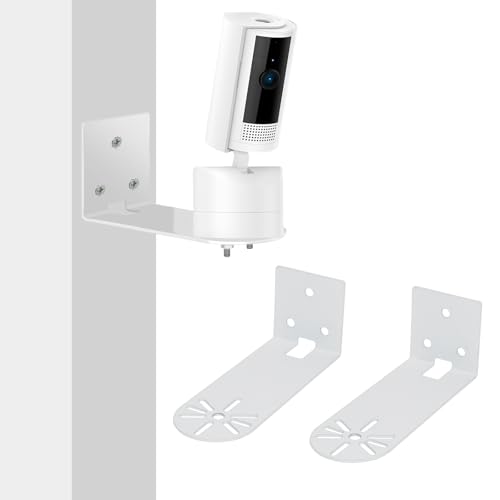 2 Pack Kamera Wandhalterung Halterung Kompatibel mit Ring Pan-Tilt Indoor Camera, Metall Deckenhalterung Halterung Ständer, Wand Halterung Montagehalterung Robust und Langlebig (Weiß) von TEKCAM