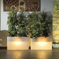 Blumenkübel Lampe Eckig 90x30 cm Höhe mod. Flowerpot Top Led mit multicolor led mit Batterie von TEKCNOPLAST