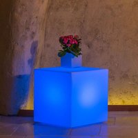 Eckige Lampe h 40 aus Harz 40x40 cm mod. Cubo blaues Licht von TEKCNOPLAST