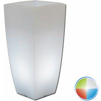 Harz-Blumentopf eckig mod. Agave 40x40 cm h 90 mit Multicolor Led von IDRALITE