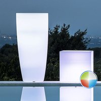 Harz-Blumentopf rund mod. Agave h 70 mit multicolor LED mit Solarbatterie von MONACIS