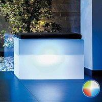 Idralite - Sitzbank mit Led Rechteckig aus Harz mod. Roomy 80x35 cm mit multicolor led mit Batterie von MONACIS