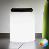 Sitzhocker rund mt Led aus Harz mod. Round ø 40 cm multicolor led mit Solarbatterie von TEKCNOPLAST