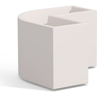 Blumenkübel aus Harz 80x80x35 cm h 50 mod. Eckig Flowerpot Weiß von TEKCNOPLAST