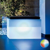 Sitzbank mit Led Rechteckig aus Harz mod. Roomy 80x35 cm mit muticolor Led von TEKCNOPLAST