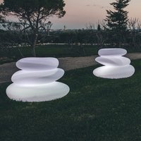 Tekcnoplast - Vase Lampe Einrichtungszubehör in Harz 75X62X47 h Mod. Eden Pot Bright Weisse Lampe von TEKCNOPLAST