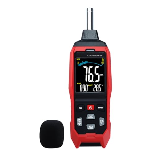 Digitales Schallpegelmessgerät SPL 30-130 dB mit MAX/MIN/AVG Datenspeicherung und LCD-Display, ideal für Zuhause, Fabrik und laute Nachbarn von TEKCOPLUS