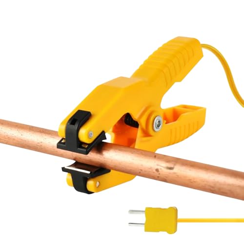 HVAC K-Typ Thermoelement Thermometer Bleisonde Rohrschelle Multimeter Sensor Feldstück Backenclip für Messung Multimeter Temperatursensor Sonde von TEKCOPLUS