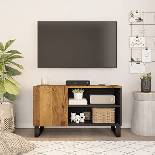 Furniture Home Tools TV-Schrank, 80 x 33 x 46 cm, Massivholz, Mango & Holzwerkstoff von TEKEET