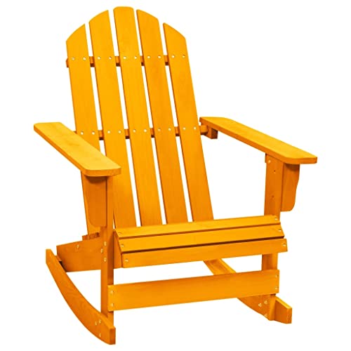 TEKEET Adirondack Schaukelstuhl für den Außenbereich, massives Tannenholz, orangefarbene Möbel von TEKEET
