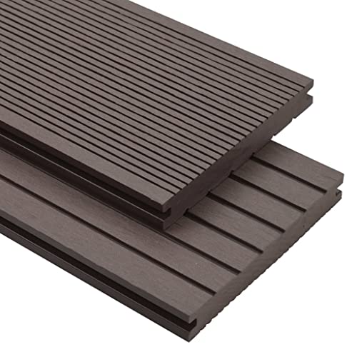 TEKEET Bodenbelag und Teppich, WPC, solide Terrassendielen mit Zubehör, 30 m, 2,2 m, dunkelbraune Hardware von TEKEET