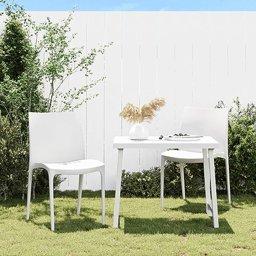 TEKEET Furniture Home Tools Gartenstühle 2 Stück weiß 50x46x80 cm Polypropylen von TEKEET