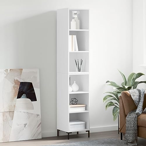 TEKEET Furniture Home Tools Highboard Hochglanz Weiß 34,5x32,5x180 cm Holzwerkstoff von TEKEET