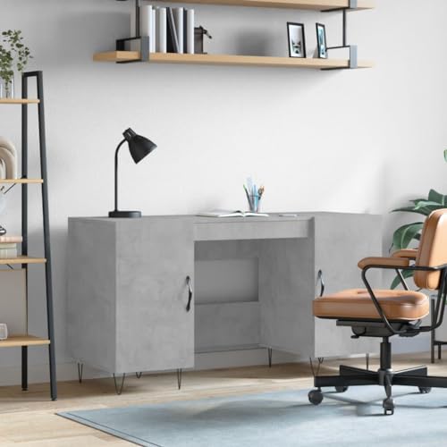 TEKEET Furniture Home Tools Schreibtisch, Betongrau, 140 x 50 x 75 cm, Holzwerkstoff von TEKEET