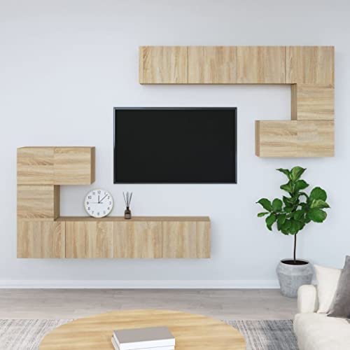 TEKEET Furniture Home Tools TV-Wandschrank, Sonoma-Eiche, Holzwerkstoff von TEKEET