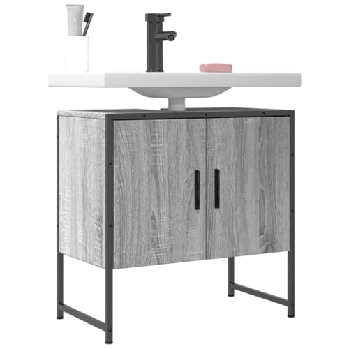 TEKEET Furniture Home Tools Waschbeckenunterschrank, Grau, Sonoma, 60 x 33 x 60 cm, Holzwerkstoff von TEKEET