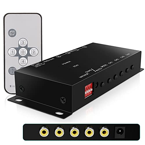 Mini 4 KanäleFarbe Video Quad Multiplexer BildteilerProzessor für CCTV Überwachungskamera UnterstützungSpiegelbild, Fernbedienung von TEKMAGIC