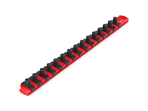 TEKTON 3/8 Inch Drive x 13 Inch Socket Rail, 15 Clips (Red) | OSR12115 von TEKTON