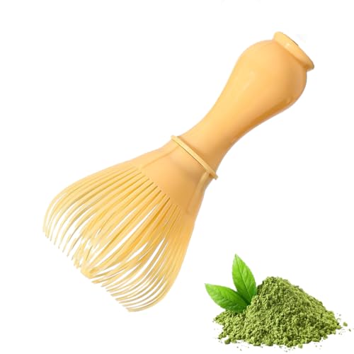 Matcha-Schneebesen aus Kunststoffe - Handgelockt zum Rühren von Grüntee-Pulver (Beige Weiße) von TELADESHX