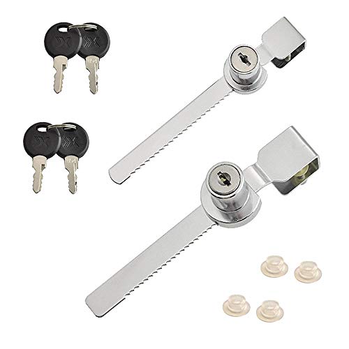 TELADESHX 2er Set Schiebetür Glastür Ratsche Schloss Schranktür Schublade Vitrine mit 4 Schlüsseln TELADESHX 2er Set Schiebetür Glastür Ratsche Schloss Schranktür Schublade Vitrine mit 4 Schlüsseln von TELADESHX