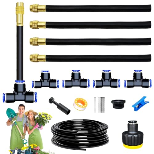 360° Curved Garden Automatic Irrigation System, Bewässerung Kit, Hochbeet Bewässerung System, Bewässerungs System Garten Gewächshaus, für Landschaft, Flower Bed und Terrasse Pflanzen, Greenhouse(5m) von TELAOBAN