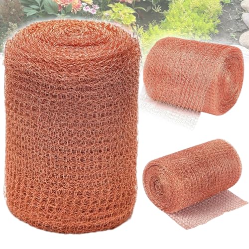 12mX127mm Kupferband Schneckenzaun Metall, Schneidbares Kupfergeflecht, Reines Kupfernetz, zum Bauen von Löchern, Schützen von Setzlingen und, Samen, Grill sauber reinigen von TELAOBAN