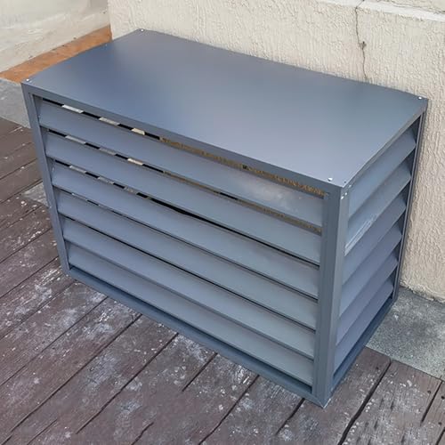 Abdeckung Für Klimaanlage Aus Aluminium, Sichtschutzzaun, Blumenständer, Wärmepumpe Verkleidung Für Aussen, Schutzgitter Für Klimaanlagen Und Wärmepumpen(Gray,100x50x70cm) von TELCIM