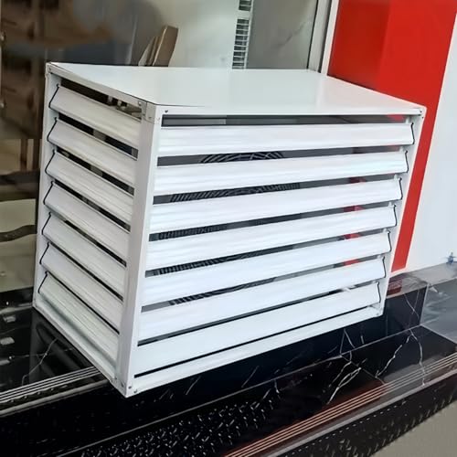 Abdeckung Für Klimaanlage Aus Aluminium, Sichtschutzzaun, Blumenständer, Wärmepumpe Verkleidung Für Aussen, Schutzgitter Für Klimaanlagen Und Wärmepumpen(White,100x50x70cm) von TELCIM
