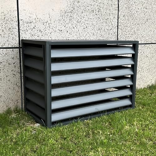 Aluminium-Abdeckung Für Klimaanlagen Und Wärmepumpen, Klimaanlagenzaun, Außengerät Sichtschutzzaun, Blumenständer, Schutzgitter, Für Außengerät(Gray,110x60x80cm) von TELCIM