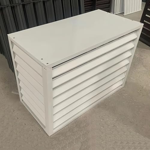 Aluminium-Abdeckung Für Klimaanlagen Und Wärmepumpen, Klimaanlagenzaun, Außengerät Sichtschutzzaun, Blumenständer, Schutzgitter, Für Außengerät(White,110x60x80cm) von TELCIM