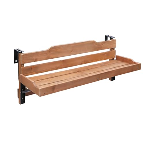 Balkon-Klapptisch Zur Wandmontage,Schwebender Computertisch,Balkontisch Hänge Geländer,Verstellbarer Hängeklapptisch,Klapptisch Aus Holz Mit Ablagen,Balkontisch Klein(120 * 25cm/47.2 * 9.8in) von TELCIM