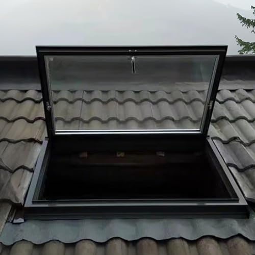 Dachfenster,Ausstieg Dachluke,Manueller Lüftungsauslass,Dachausstiegsfenster,Dachfensterabdeckung Aus Gehärtetem Glas,Geeignet Für Keller Und Dachböden(88 * 108cm/34.6 * 42.5in) von TELCIM