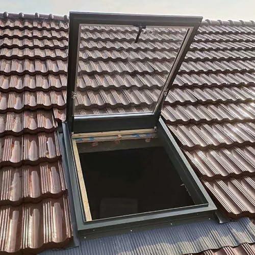 Dachfenster,Dachfenster Mit Öffnung Aus Aluminium,Ausstieg Dachluke,Dachbodenluke Deckel,Geeignet Für Keller,Wintergärten, Dachböden(68 * 88cm/26.7 * 34.6in) von TELCIM